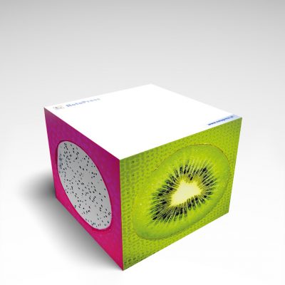 Kostki reklamowe z nadrukiem na kartkach i bokach