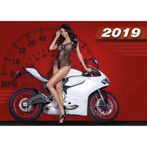 Kalendarz Dziewczyna i motor z 2019 roku