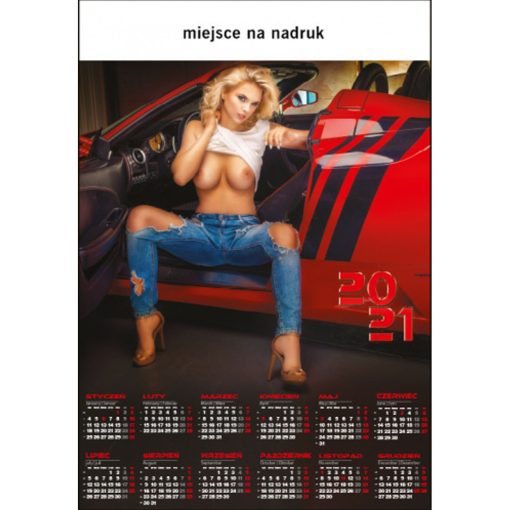 Kalendarz Dziewczyna w Ferrari z 2021 roku