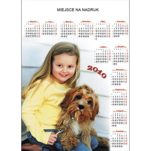 Kalendarz Dziewczynka z psem z 2010 roku