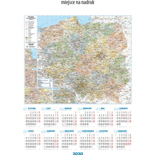 Kalendarz Mapa Polski z 2020 roku