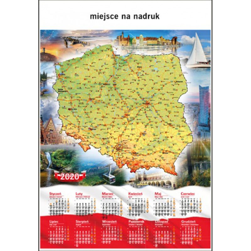 Kalendarz Mapa Polski z 2020 roku