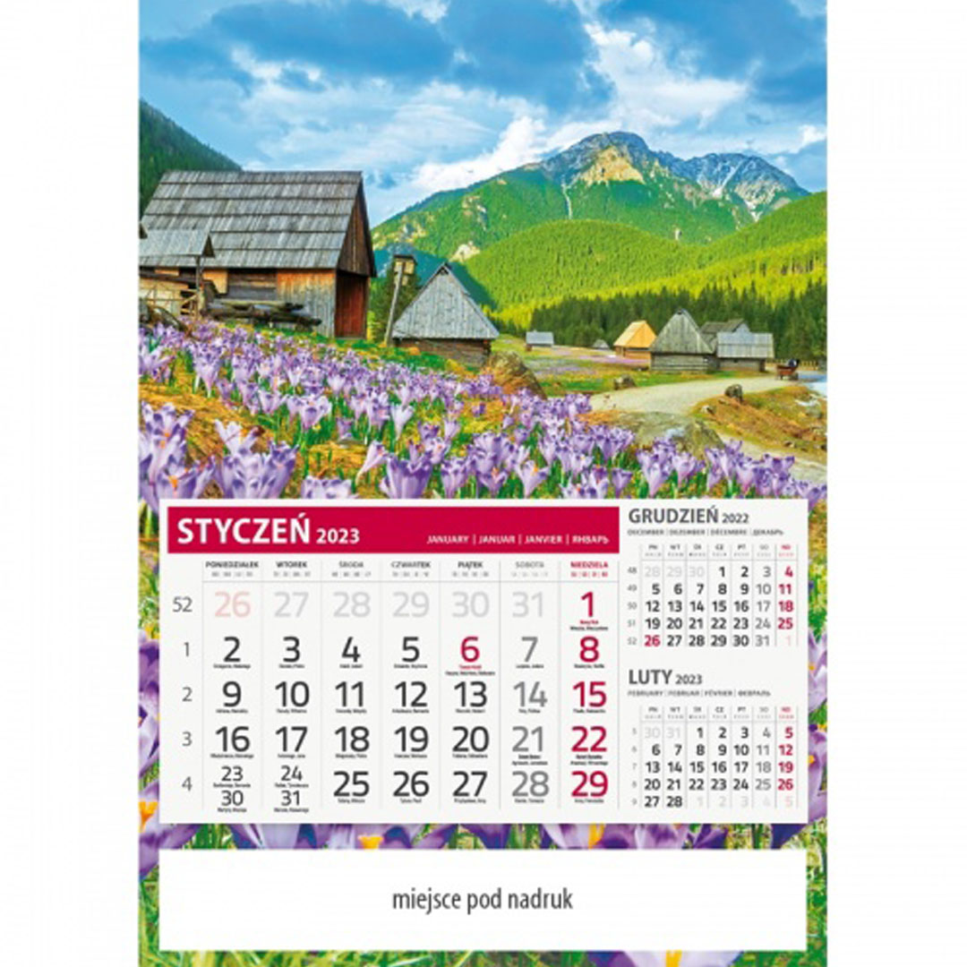Kalendarz Tatry z 2023 roku
