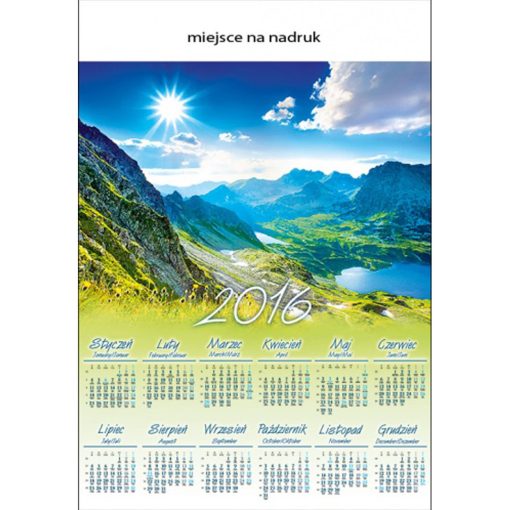 Kalendarz Tatrzańska panorama z 2016 roku