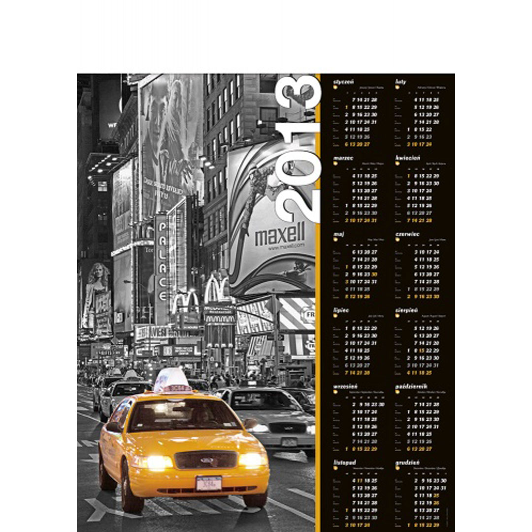 Kalendarz Taxi z 2013 roku