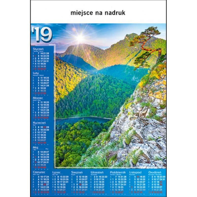 Kalendarz Widok z sokolicy z 2019 roku