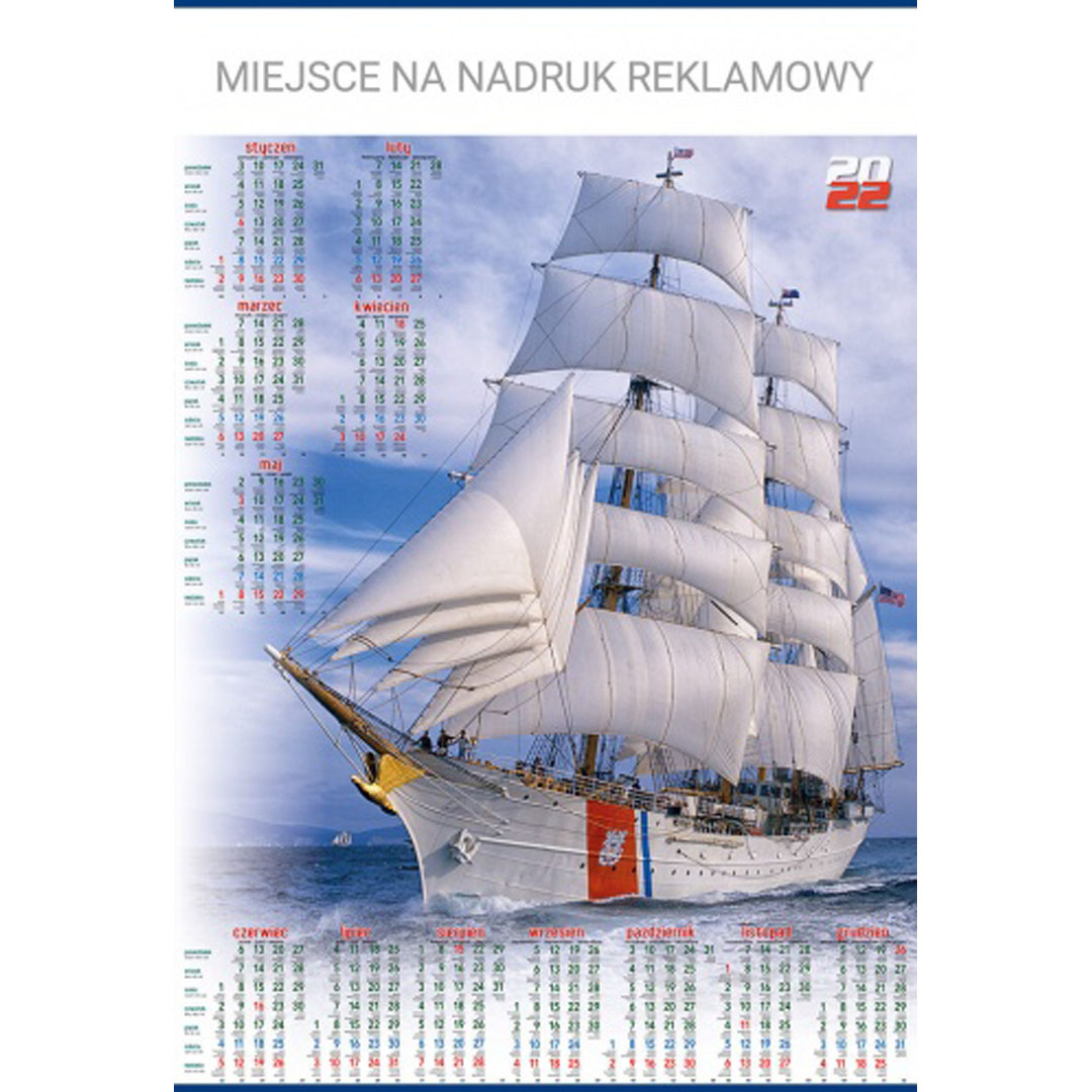 Kalendarz Żaglowiec z 2022 roku