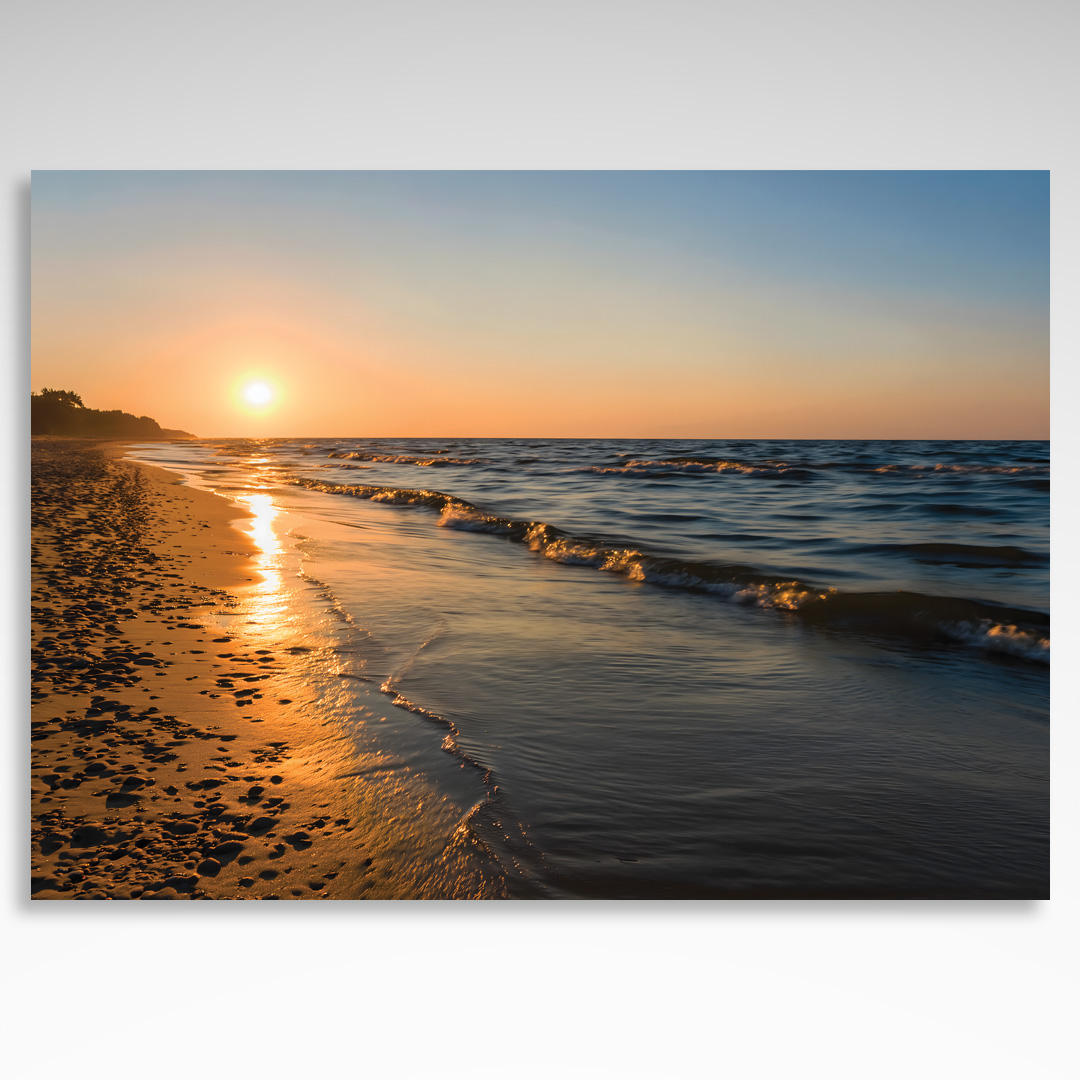 Kalendarz trójdzielny Bałtyk morze o zachodzie słońca plaża