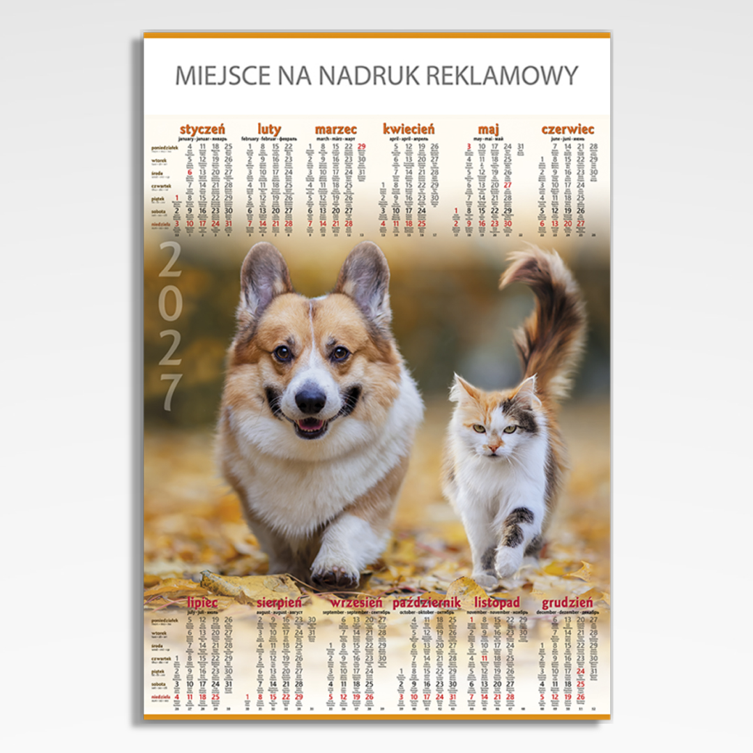Kalendarz planszowy Przyjaciele, widok kalendarza plakatowego B1 z przyjaciółmi