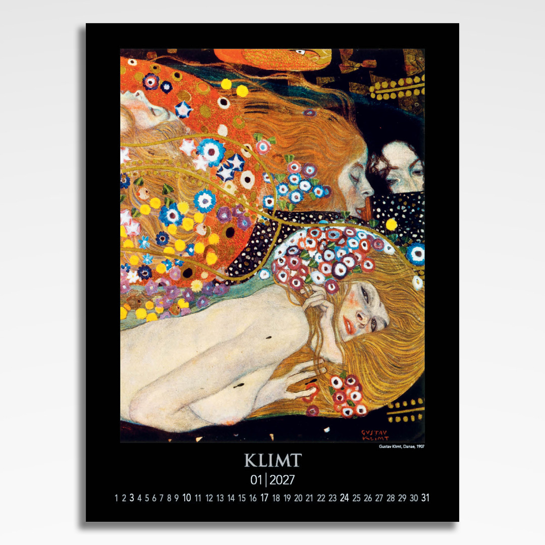 Kalendarz wieloplanszowy Gustav Klimt (20szt.) - 4 kalendarz wieloplanszowy gustav klimt, plansza styczeń z grafiką tematyczną