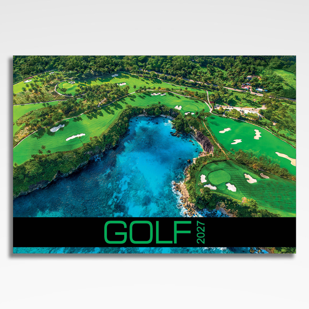 Kalendarz wieloplanszowy Golf (20szt.) - 28 kalendarz wieloplanszowy golf, okładka kalendarza z grafiką tematyczną i spiralą Wire-O