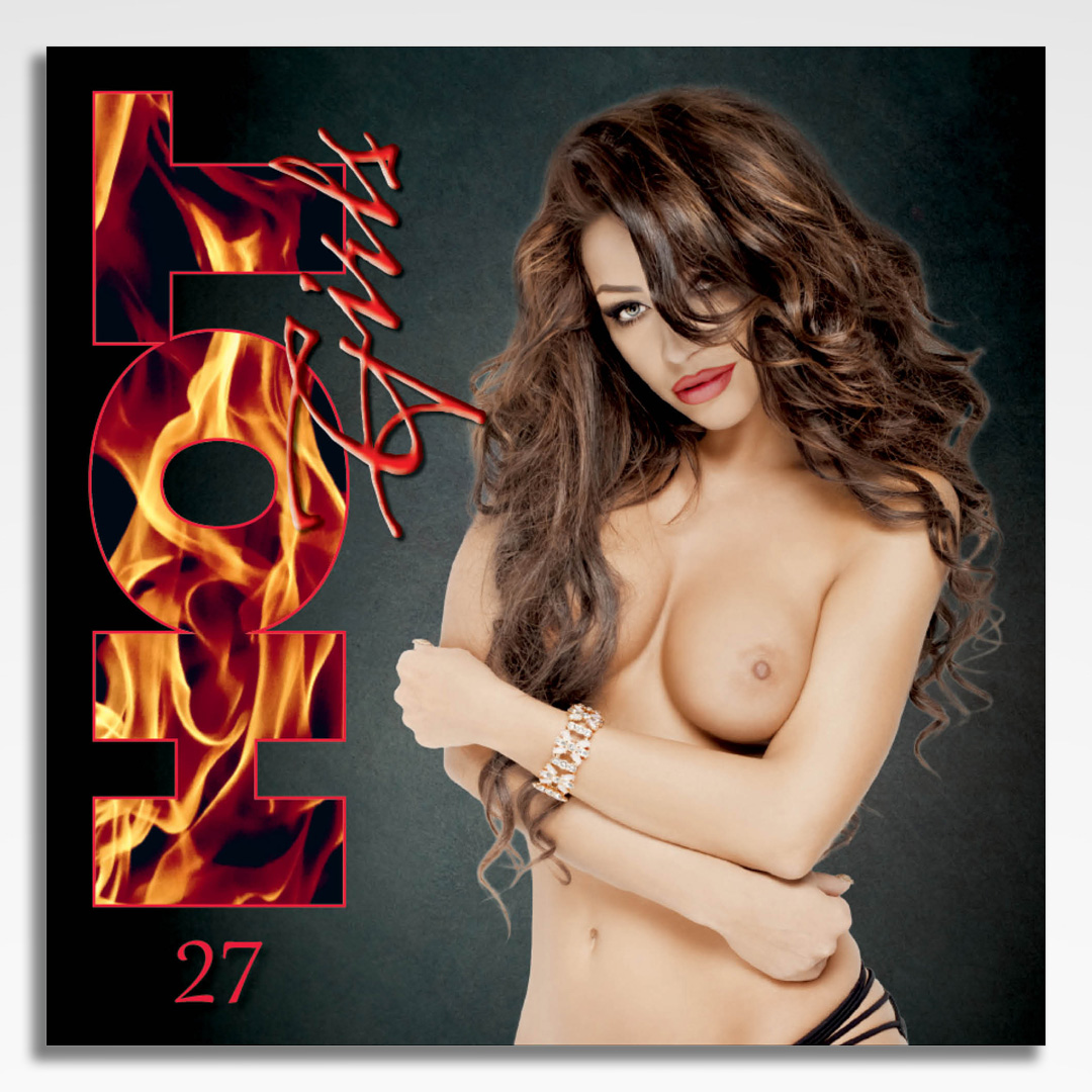 kalendarz wieloplanszowy hot girls, okładka kalendarza z grafiką tematyczną i spiralą Wire-O