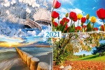Kalendarz jednodzielny 2021 4 pory roku