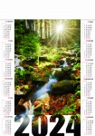 Kalendarz planszowy A1 na rok 2025 Leśny potok