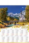 Kalendarz planszowy B1 2019 Górski kościółek