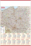 Kalendarz planszowy B1 na rok 2025 Mapa