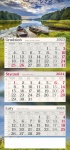 Kalendarz trójdzielny płaski na rok 2025 Nad stawem