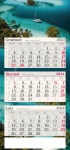 Kalendarz trójdzielny płaski na rok 2025 Nad wyspami