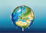 Kalendarz trójdzielny z zegarem 2024 Glob