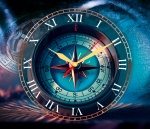 Kalendarz trójdzielny z zegarem na rok 2025