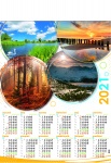 Kalendarz planszowy B1 2021 Cztery pory roku