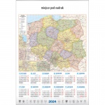 Kalendarz planszowy B1 2025 Mapa Polski