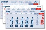 Kalendaria trójdzielne granatowo-czerwone zdjęcie kompletu